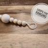 Wooden Bead Garland, 8.5 Foot(2.5m) Long Natural Farmhouse Scandinavian Christmas Tree Decor with Loops for Hanging view 4
