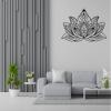 Metal Lotus Flower Wall Art, Mandala Metal Wall Decor, Metal Wall Decor, Lotus Metal Wall Art, Livingroom Decor, Metal Lotus, Wall Hangings, Yoga Gifts, Metal Yoga (silver, 30"W x 17"H / 75x44cm) view 2