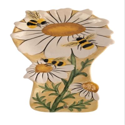 Blue Sky Clayworks Great Flower and Bustling Honey Bee Spoon Rest