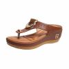 CsgrFagr Women Wedge Beach Sandals Thong Platform Wedge Beach Platform Thong Wedge Beach Warm Fuzzy Slipper Socks (Brown, 5.5) view 1