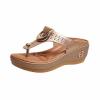 CsgrFagr Women Wedge Beach Sandals Thong Platform Wedge Beach Platform Thong Wedge Beach Warm Fuzzy Slipper Socks (Brown, 5.5) view 2