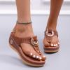 CsgrFagr Women Wedge Beach Sandals Thong Platform Wedge Beach Platform Thong Wedge Beach Warm Fuzzy Slipper Socks (Brown, 5.5) view 4