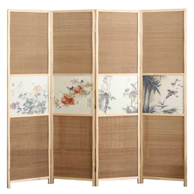 LXLZYXSF 59 67 74 Inch Room Divider Wall for Office Restaurant, 5 4 3 4 Panels Portable Folding Barrier Screen with Chinese Pattern, Freestanding Separator (Size : 1.8m/71 H 4 Panel (2m W))