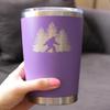 Bevvee Bigfoot - Insulated Coffee Tumbler Cup with Sliding Lid - Stainless Steel Insulated Mug - Funny Bigfoot Gifts for Sasquatch Enthusiasts - Purple view 3