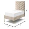 Furniture of America Reverie Mid-Century Modern Chevron Tufted Fabric Upholstered Full-Size Bed for Bedroom, Guest Room, Beige view 3