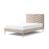 Furniture of America Reverie Mid-Century Modern Chevron Tufted Fabric Upholstered Full-Size Bed for Bedroom, Guest Room, Beige view 4