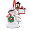 3D Snowman Family of 4 with Bird Ornament 2025 Personalized Family Christmas Ornaments 2025 | Snowmen Cardinal Personalized Tree Ornaments Customizable Gifts Snow People of Four with Pet Ornament view 2