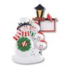 3D Snowman Family of 4 with Bird Ornament 2025 Personalized Family Christmas Ornaments 2025 | Snowmen Cardinal Personalized Tree Ornaments Customizable Gifts Snow People of Four with Pet Ornament view 3