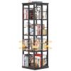 Aheaplus Rotating Bookshelf, Corner Bookshelf, 360 Display Wood Spinning Bookshelfs, Floor Standing Bookcase Narrow Shelf Revolving Organizer Storage Rack for Small Space, Bedroom, Study Room, Black view 1