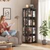 Aheaplus Rotating Bookshelf, Corner Bookshelf, 360 Display Wood Spinning Bookshelfs, Floor Standing Bookcase Narrow Shelf Revolving Organizer Storage Rack for Small Space, Bedroom, Study Room, Black view 2