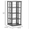 Aheaplus Rotating Bookshelf, Corner Bookshelf, 360 Display Wood Spinning Bookshelfs, Floor Standing Bookcase Narrow Shelf Revolving Organizer Storage Rack for Small Space, Bedroom, Study Room, Black view 3
