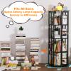 Aheaplus Rotating Bookshelf, Corner Bookshelf, 360 Display Wood Spinning Bookshelfs, Floor Standing Bookcase Narrow Shelf Revolving Organizer Storage Rack for Small Space, Bedroom, Study Room, Black view 4