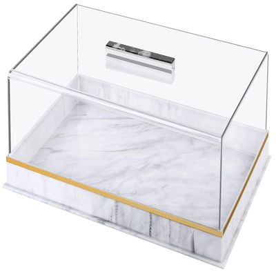 Acrylic Rectangular Cake Tray, 15"x9"x4.7"Cake Stand Plate with Clear Cover Lid, Multifunctional Pastry Serving Tray, Dessert Holder Tray, Rectangle Cake Platter with Lid for Party, Home, Kitchen