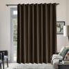 Frelement Room Darkening Velvet Curtains Extra Wide Privacy Drapes for Sliding Glass Doors Luxury Velvet Curtains with Grommet Top Backdrop Curtains, 250" W x 102" L, 1 Panel, Chocolate view 1