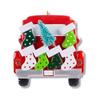 3D Road Trip Family of 6 Ornament 2025 Personalized Family Christmas Ornaments 2025 | Holiday Haul Socks Personalized Tree Ornaments for Grandchildren, Siblings & Grandkids Red Truck of Six Ornament view 3