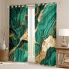Erosebridal Gold Teal Marble Curtains, Marbling Crack Blackout Curtains, Abstract Metallic Texture Curtains & Drapes, Luxury Shinny Boho Hippie Fluid Window Curtains 52" X 90", 2 Panels view 2