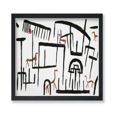 Poster Master Vintage Animals in an Enclosure Poster - Retro Abstract Print - Expressionism Art - Gift for Men & Women - Minimal Wall Decor for Office, Bedroom or Living Room - 8x10 UNFRAMED Wall Art