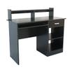 UDeuxff Office Small Computer Desk,Home Table with Drawers & Storage Shelves, Modern Writing Desk,Study Table Workstation (Black) view 3