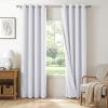 100% Blackout Shield Linen Blackout Curtains for Bedroom, Bright White Grommet Curtains for Living Room, Thermal Insulated Room Darkening Drapes for Nursery, Boho Home Decor, 50" W x 96" L, 2 Panels view 1