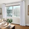 100% Blackout Shield Linen Blackout Curtains for Bedroom, Bright White Grommet Curtains for Living Room, Thermal Insulated Room Darkening Drapes for Nursery, Boho Home Decor, 50" W x 96" L, 2 Panels view 2