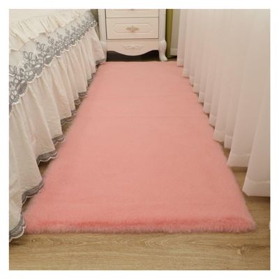Living Room Decoration Plush Carpet Artificial Rabbit Fur Bedroom Large Area Rug Home Decoration Plush Bedroom Mats Thicken Fluffy Rugs Soft Lounge Carpets Tatami Bedside Decoration Mat ( Color : Pink