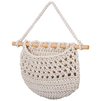 EXCEART Fruit Wall Basket Decor Hanging Storage Organizer Boho Style Fruit Holder for Kitchen
