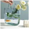 Glass Purse Vase for Flowers, Unique Purse Vase Bag Flower Vase Purse Flower Vase, Decor Glass Vase for Photo/Birthday/Home Dcor,Style1-Blue view 1