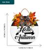 11x11IN Hello Autumn Door Wood Hanging Sign,Autumn Maple Leaves Wooden Door Hanger Plaque,Rustic Farmhouse Hanging Sign for Holiday Autumn Party Home Wall Decoration view 2