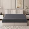 100% Egyptian Cotton Fitted Sheet Cal King Size Only, 600 Thread Count, 8"-16" Deep Pocket Sateen Weave Bottom Sheet, Soft Breathable Hotel Quality, Foot Side Indicator (Cal King, Dark Grey) view 1
