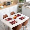4 PCS of Pink Red Marble Placemats 12x18, Gold Crack Non Slip Place Mats, Abstract Metallic Texture Table Mats for Dining Table, Luxury Shinny Boho Hippie Fluid Placemats view 3