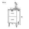POCHY Bedside Table Narrow Pine Nightstand W/Metal Feet and 2 Drawers End Table 25/30cm Bedside Dress Leather Bedside Cabinet view 2