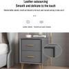 POCHY Bedside Table Narrow Pine Nightstand W/Metal Feet and 2 Drawers End Table 25/30cm Bedside Dress Leather Bedside Cabinet view 3