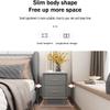 POCHY Bedside Table Narrow Pine Nightstand W/Metal Feet and 2 Drawers End Table 25/30cm Bedside Dress Leather Bedside Cabinet view 4