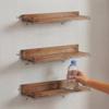 Floating Shelves Wall Mounted Set of 3 - Rustic Paulownia Wood with Anti-Fall Edge, Lightweight Decorative Display Shelf, Easy Install - Farmhouse Decor for Bathroom Bedroom Kitchen (17", Retro Brown) view 3
