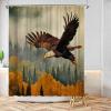 Conipit Eagle Shower Curtain Forest Bath Curtain Autumn Nature Bathroom Curtain Washable Easy to Care with 12 Hooks 72''x72'' view 1