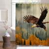 Conipit Eagle Shower Curtain Forest Bath Curtain Autumn Nature Bathroom Curtain Washable Easy to Care with 12 Hooks 72''x72'' view 2