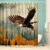 Conipit Eagle Shower Curtain Forest Bath Curtain Autumn Nature Bathroom Curtain Washable Easy to Care with 12 Hooks 72''x72'' view 3