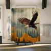 Conipit Eagle Shower Curtain Forest Bath Curtain Autumn Nature Bathroom Curtain Washable Easy to Care with 12 Hooks 72''x72'' view 4