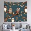 FRESQA Owls On Tree Branches Personalized Wall Hanging Backdrop Home Decor For Bedroom Living,Soft Printing Art Tapestry view 1