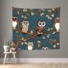 FRESQA Owls On Tree Branches Personalized Wall Hanging Backdrop Home Decor For Bedroom Living,Soft Printing Art Tapestry view 2