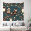 FRESQA Owls On Tree Branches Personalized Wall Hanging Backdrop Home Decor For Bedroom Living,Soft Printing Art Tapestry view 3