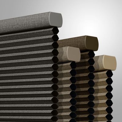 Boolegon New Update 1.5" Linen Cellular Shade Natural Honeycomb Window Blind Room Darking Thermal Insulated Shade Color Matching Cordless Shades for Office Home, Blackout Gray, 60" W x 64" H