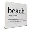 Beach Definition Art Wooden Box Sign Rustic Beach House Decorative Wooden Sign Home Office Decor for Desk Table Shelf 5 x 5 Inches view 1