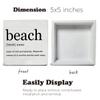 Beach Definition Art Wooden Box Sign Rustic Beach House Decorative Wooden Sign Home Office Decor for Desk Table Shelf 5 x 5 Inches view 2