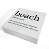 Beach Definition Art Wooden Box Sign Rustic Beach House Decorative Wooden Sign Home Office Decor for Desk Table Shelf 5 x 5 Inches view 3
