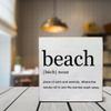 Beach Definition Art Wooden Box Sign Rustic Beach House Decorative Wooden Sign Home Office Decor for Desk Table Shelf 5 x 5 Inches view 4