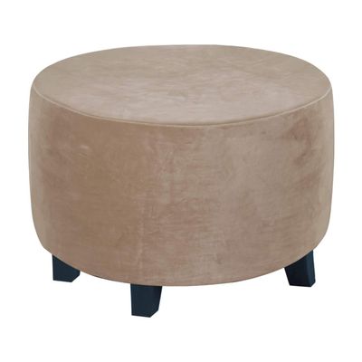 XGANGM Round Ottoman Slipcover Large/Extra Large/Small Stretch Velvet Ottoman Covers White/Grey Footstool Protector Covers Storage Stool with Elastic Bottom,Taupe,1Medium
