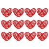 MECCANIXITY 12Pcs Heart Shaped Rattan Ball Vase Filler Natural Rattan for Valentine's Day Decoration Wedding Home Decoration Red 2.36 in view 1