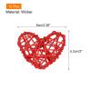 MECCANIXITY 12Pcs Heart Shaped Rattan Ball Vase Filler Natural Rattan for Valentine's Day Decoration Wedding Home Decoration Red 2.36 in view 2