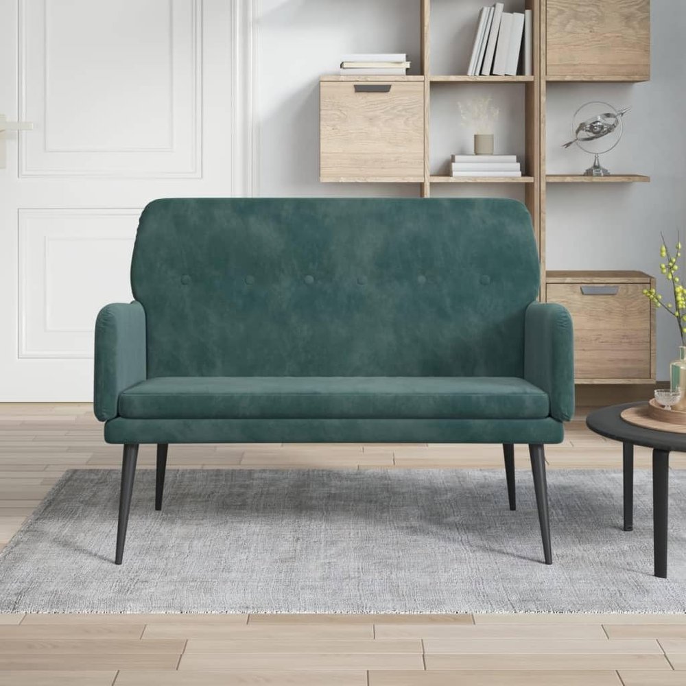 FAMIROSA Bench Dark Green 42.5"x31.1"x31.1" Velvet,Weight:31.53lbs,351416